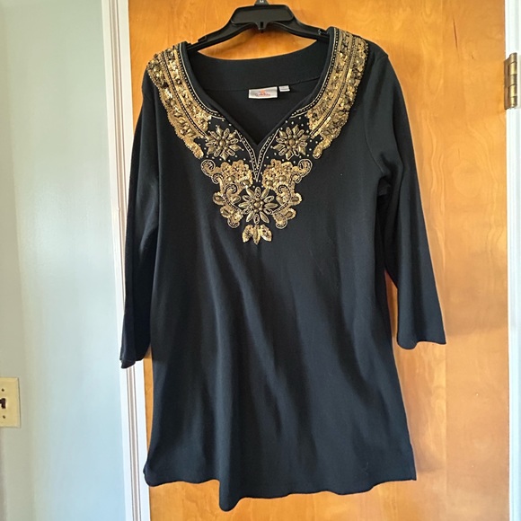 Beautiful Quacker factory women’s size large top - Picture 1 of 4